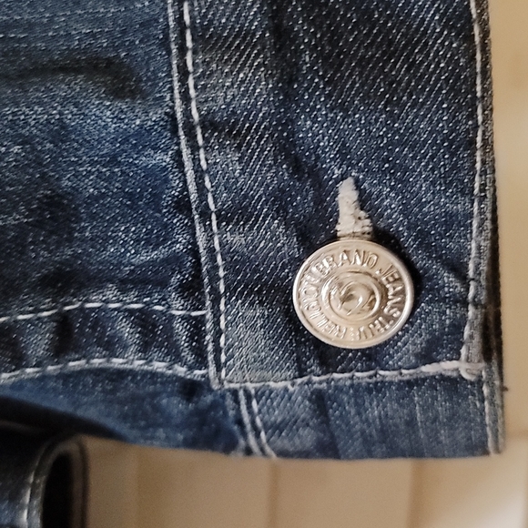 **SOLD***MEN'S TRUE RELIGION TRUCKER DENIM JEAN JACKET MED EUC - Picture 5 of 8